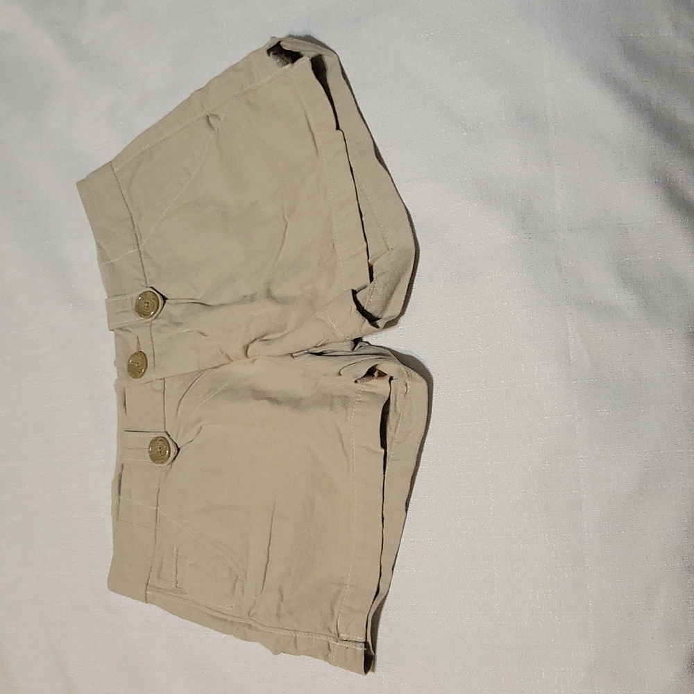 American Eagle tan dress shorts with button accent size 2